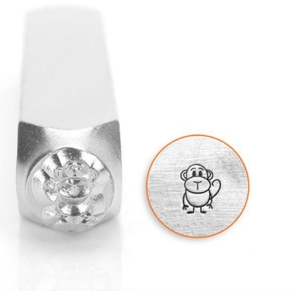 RETIRED DESIGN Monkey Metal Design Stamp 6mm - Picture 1 of 3